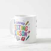 Ich habe die Testphase Schulhumor überlebt Kaffeetasse (Vorderseite Links)