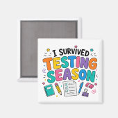 Ich habe die Testphase Schulhumor überlebt Magnet (Vorderseite/Rückseite)