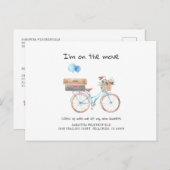 Ich habe die Wasserfarbe Änderung der Adresse Blue Ankündigungspostkarte (Vorne/Hinten)