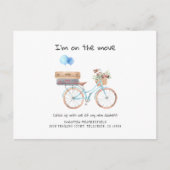 Ich habe die Wasserfarbe Änderung der Adresse Blue Ankündigungspostkarte (Vorderseite)