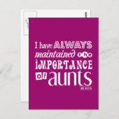 Ich habe die Wichtigkeit der Tanten immer beibehal Postkarte (Vorne/Hinten)