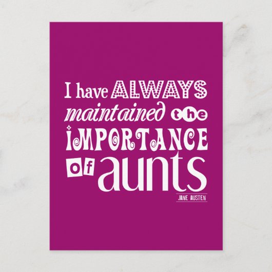 Ich habe die Wichtigkeit der Tanten immer beibehal Postkarte (Vorderseite)