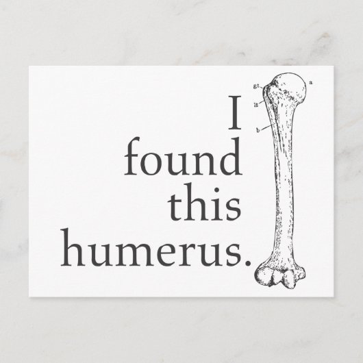Ich habe diesen Humerus gefunden Postkarte (Vorderseite)