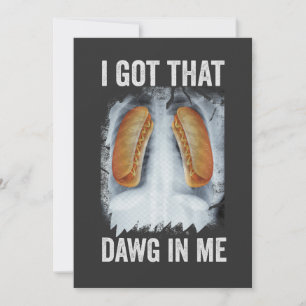 Ich habe diesen Hund in mir Funny Xray Hotdog 4. J Einladung