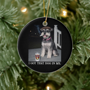 Ich habe diesen Hund in mir, lustiger Miniaturschn Keramik Ornament