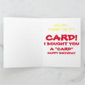 Ich habe dir ein Auto gekauft! I Gemeine Karte (Innenseite)