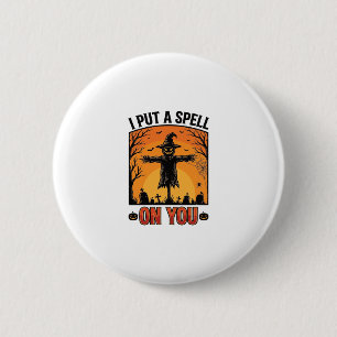 Ich habe dir einen Fluch auferlegt Halloween Vogel Button