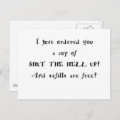 Ich habe dir gerade eine Tasse Klappe bestellt Postkarte (Vorne/Hinten)