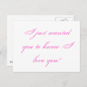 Ich habe dir gerade gewollt zu wissen, dass ich di postkarte (Vorne/Hinten)