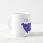 Ich habe dir Typografie Zwei Herzen Niedlich Lila Kaffeetasse (Vorderseite Links)