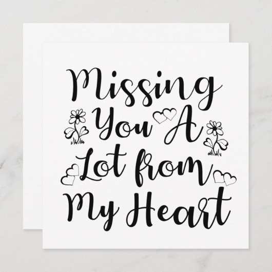 Ich habe dir viel von Herzen vermisst Einladung (Vorne/Hinten)