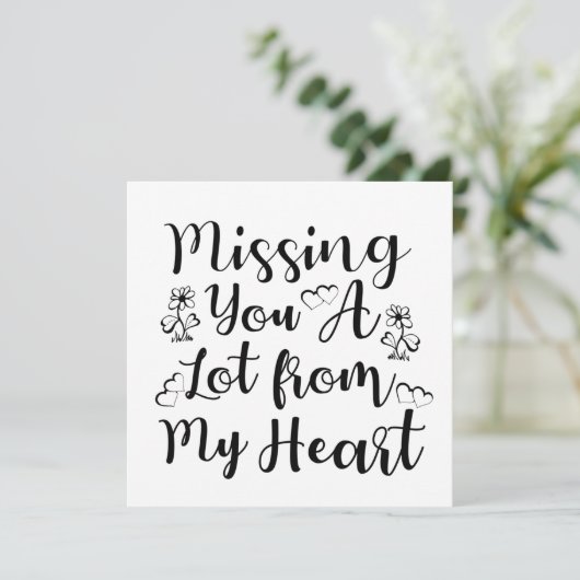 Ich habe dir viel von Herzen vermisst Einladung (Stehend Vorderseite)