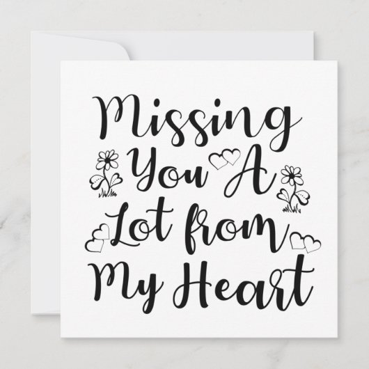 Ich habe dir viel von Herzen vermisst Einladung (Vorderseite)