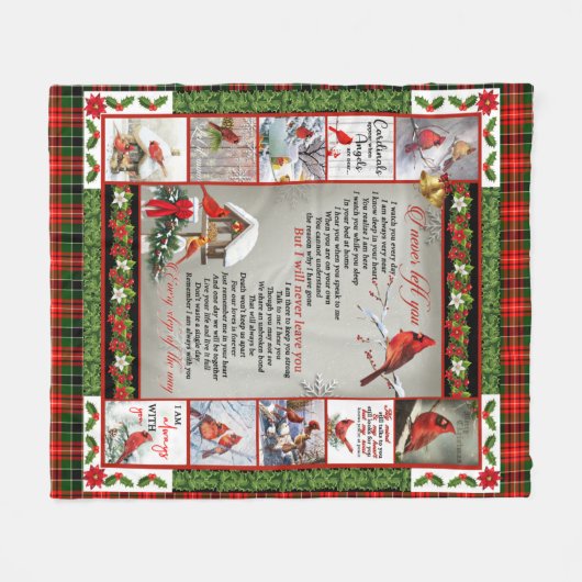 Ich habe dir Weihnachten Kardinal noch nie ein net Fleecedecke (Vorderseite (Horizontal))