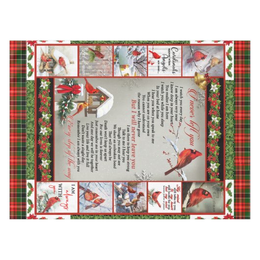 Ich habe dir Weihnachten Kardinal noch nie ein net Tischdecke (Vorderseite (Horizontal))