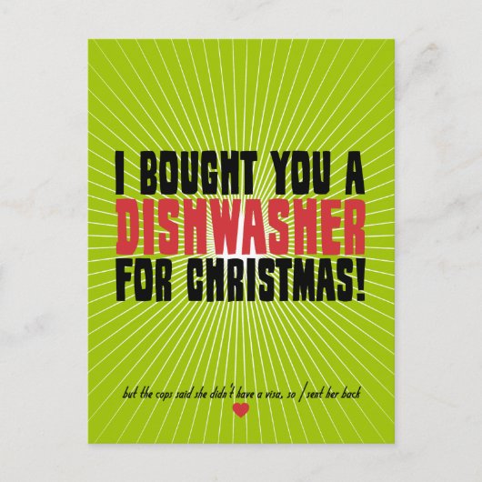 Ich habe dir zu Weihnachten eine Spülmaschine geka (Vorderseite)