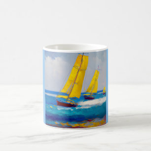 "Ich habe drei Boote gesehen" Seascape Kaffeetasse