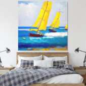 "Ich habe drei Boote gesehen" Seascape Leinwanddruck (Insitu (Schlafzimmer))