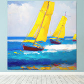 "Ich habe drei Boote gesehen" Seascape Leinwanddruck (Insitu (Holzboden))