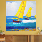 "Ich habe drei Boote gesehen" Seascape Leinwanddruck (Insitu (Wohnzimmer))