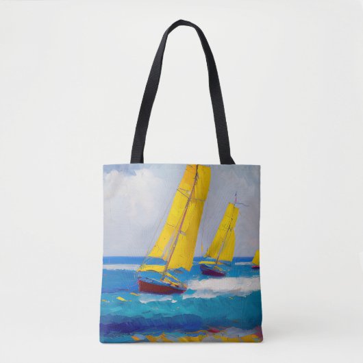 "Ich habe drei Boote gesehen" Seascape Tasche (Vorderseite)