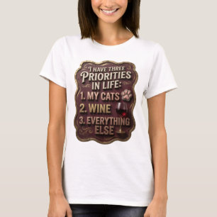 ICH HABE DREI PRIORITÄTEN IM LEBEN 1 MEINE KATZEN  T-Shirt