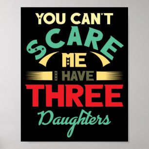 Ich habe drei Töchter Vintagen Vater Vater Tag Poster