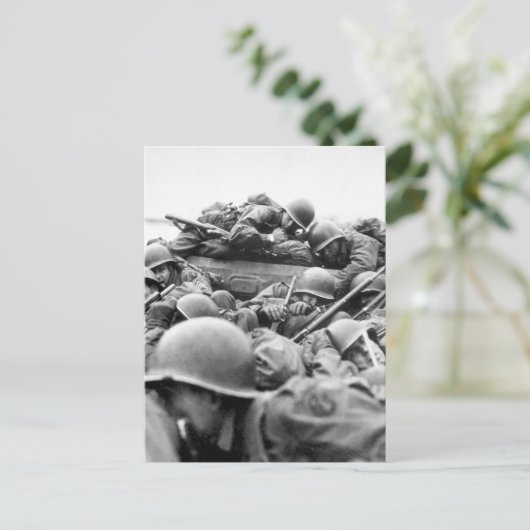 "Ich habe ein Angriffsboot gezeichnet, um in_War I Postkarte (Stehend Vorderseite)