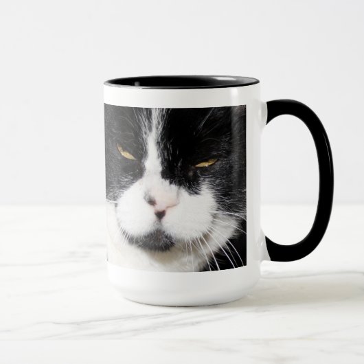 Ich habe ein CATTITUDE! Schwarzweiss-Katzen-Tasse Tasse (Rechts)