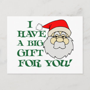 Ich habe ein großes Geschenk für euch Weihnachtsma Feiertagspostkarte