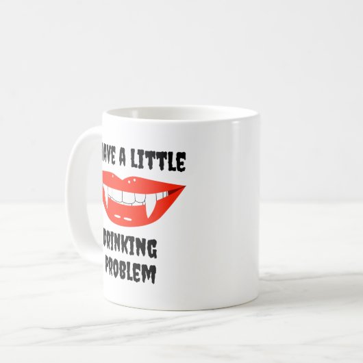 Ich habe ein kleines Trinkproblem mit Vampirfangs Kaffeetasse (Vorderseite Links)