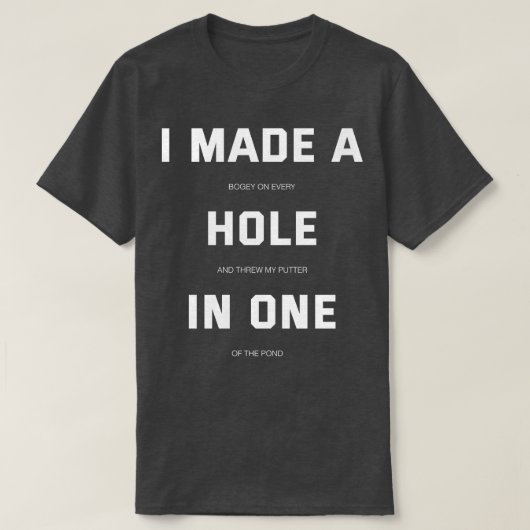 Ich habe ein Loch in einem gemacht T-Shirt (Design vorne)