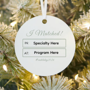 „Ich habe ein Match!“ Persönliches Assistenzarzt-M Ornament Aus Metall