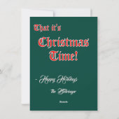 Ich habe ein Mittagessen Got Feiertagskarte (Rückseite)