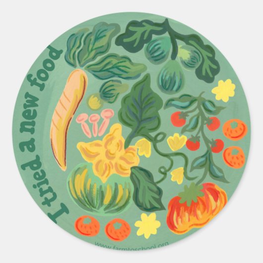 "Ich habe ein neues Lebensmittel getestet" runder  Aufkleber (Vorderseite)