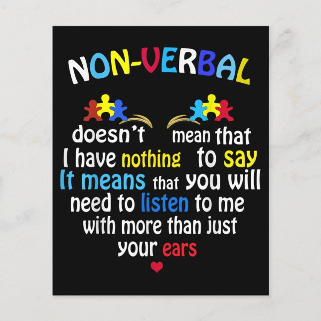 Ich habe ein nonverbales Autismus-Bewusstsein Puzz (Vorderseite)