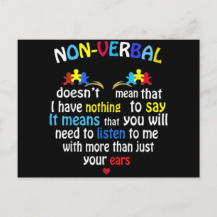 Ich habe ein nonverbales Autismus-Bewusstsein Puzz Feiertagspostkarte