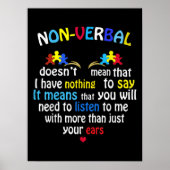 Ich habe ein nonverbales Autismus-Bewusstsein Puzz Poster (Vorne)