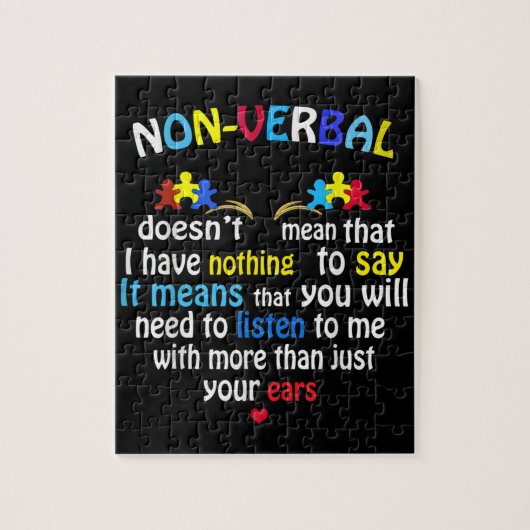 Ich habe ein nonverbales Autismus-Bewusstsein Puzz Puzzle (Vertikal)