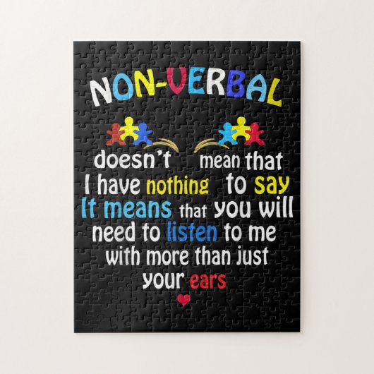 Ich habe ein nonverbales Autismus-Bewusstsein Puzz Puzzle (Vertikal)