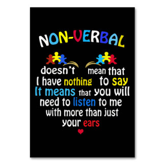 Ich habe ein nonverbales Autismus-Bewusstsein Puzz Tischnummer