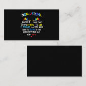 Ich habe ein nonverbales Autismus-Bewusstsein Puzz Visitenkarte (Vorne/Hinten)