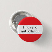 Ich habe ein Nuss-Allergie-Abzeichen, das allergis Button (Vorne & Hinten)