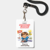 Ich habe ein Problem mit Sinnesreizen Ausweis Badg (Vorderseite mit Lanyard)