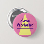 Ich habe ein rosa gelbes Dreieck geimpft Button (Vorne & Hinten)