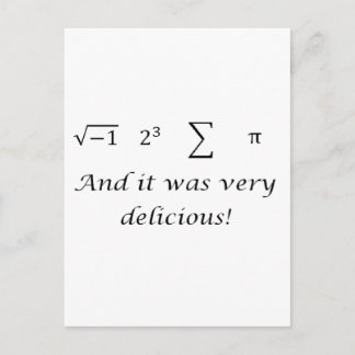 Ich habe ein Shirt Kuchenmathematik gegessen Postkarte