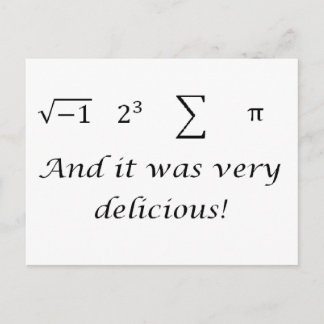 Ich habe ein Shirt Kuchenmathematik gegessen Postkarte