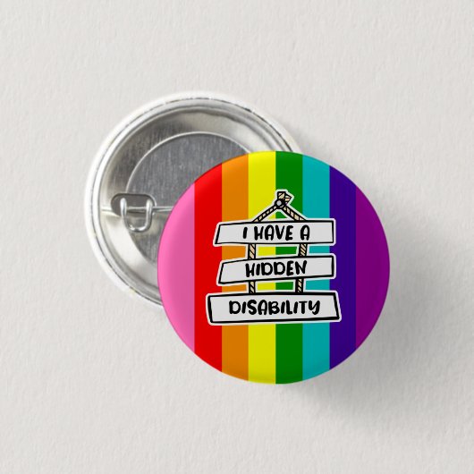 Ich habe ein verstecktes Abzeichen für Behinderte Button (Vorne & Hinten)