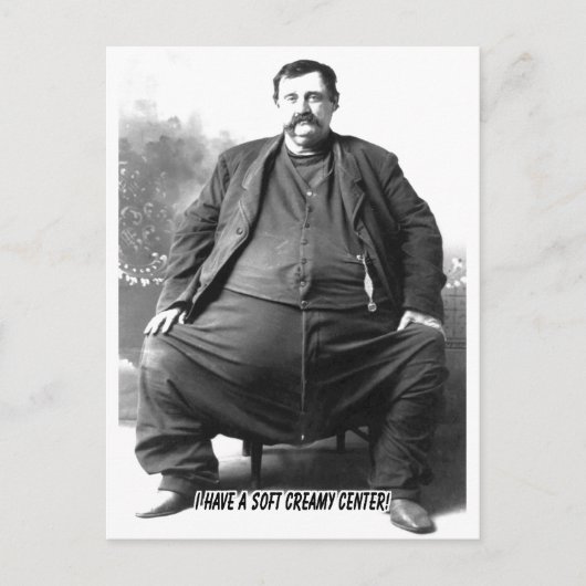 Ich habe ein weiches Creamecenter ~ Fett Karneval  Postkarte (Vorderseite)