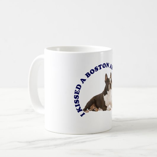 Ich habe eine Boston Terrier geküsst Kaffeetasse (Vorderseite Links)